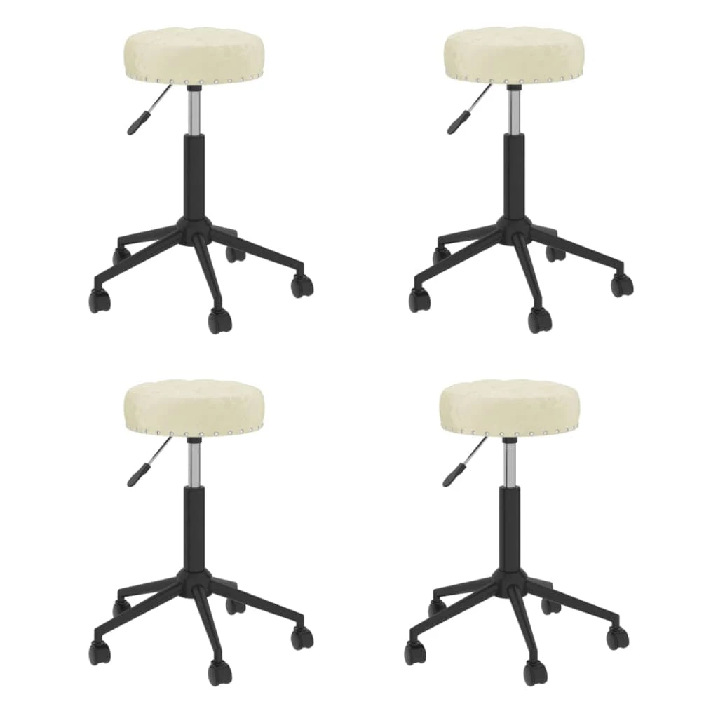 Null VidaXL Esszimmerstühle 4 Stk. Drehbar Creme Samt – Bild 2