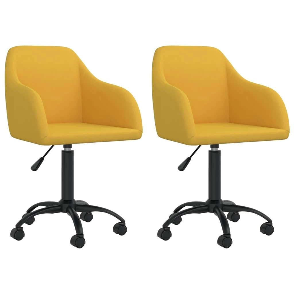 Null VidaXL Esszimmerstühle 4 Stk. Drehbar Gelb Samt – Bild 3