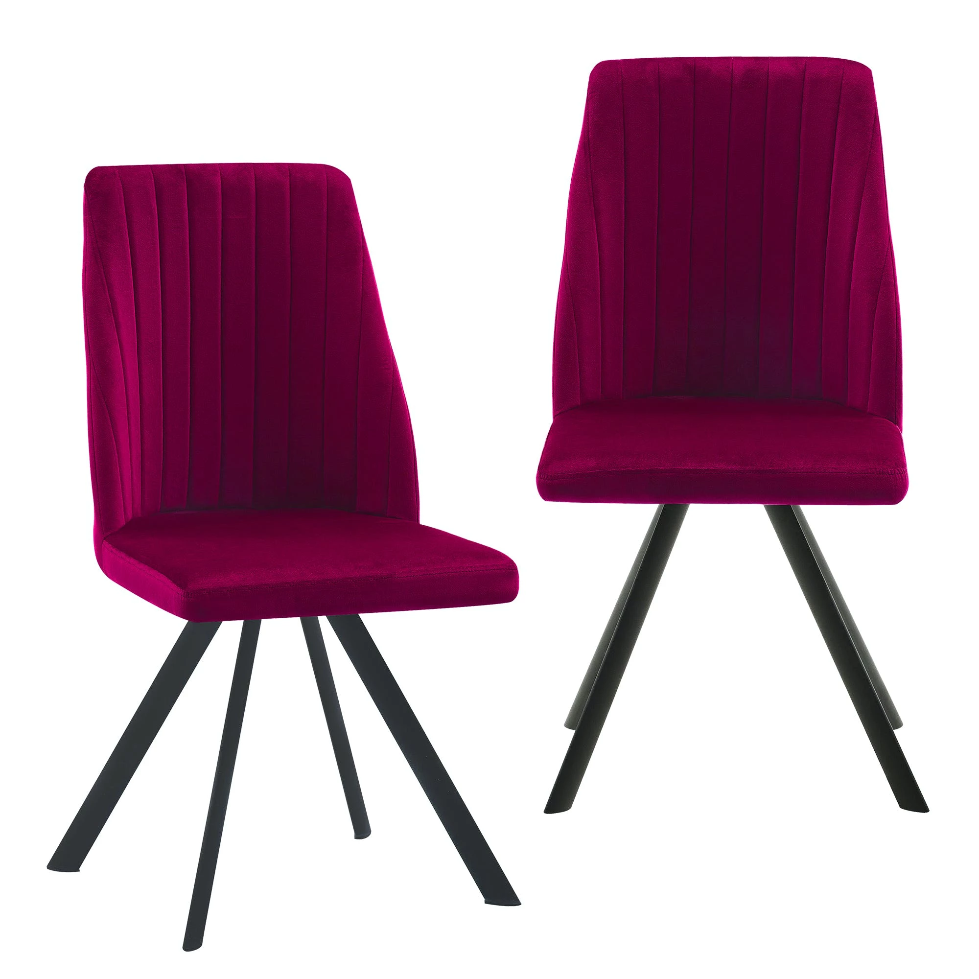 Null Esszimmerstühle Küchenstuhl Polsterstuhl Design Stuhl Mit Rückenlehne, Mit Sitzfläche Aus Samt, Gestell Aus Metall 1 St. Schwarz – Bild 5