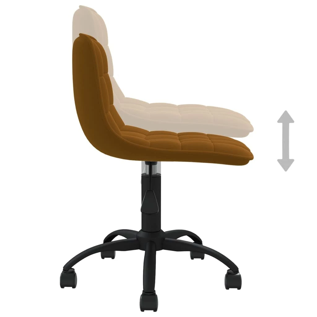 Null VidaXL Esszimmerstuhl Drehbar Braun Samt – Bild 7