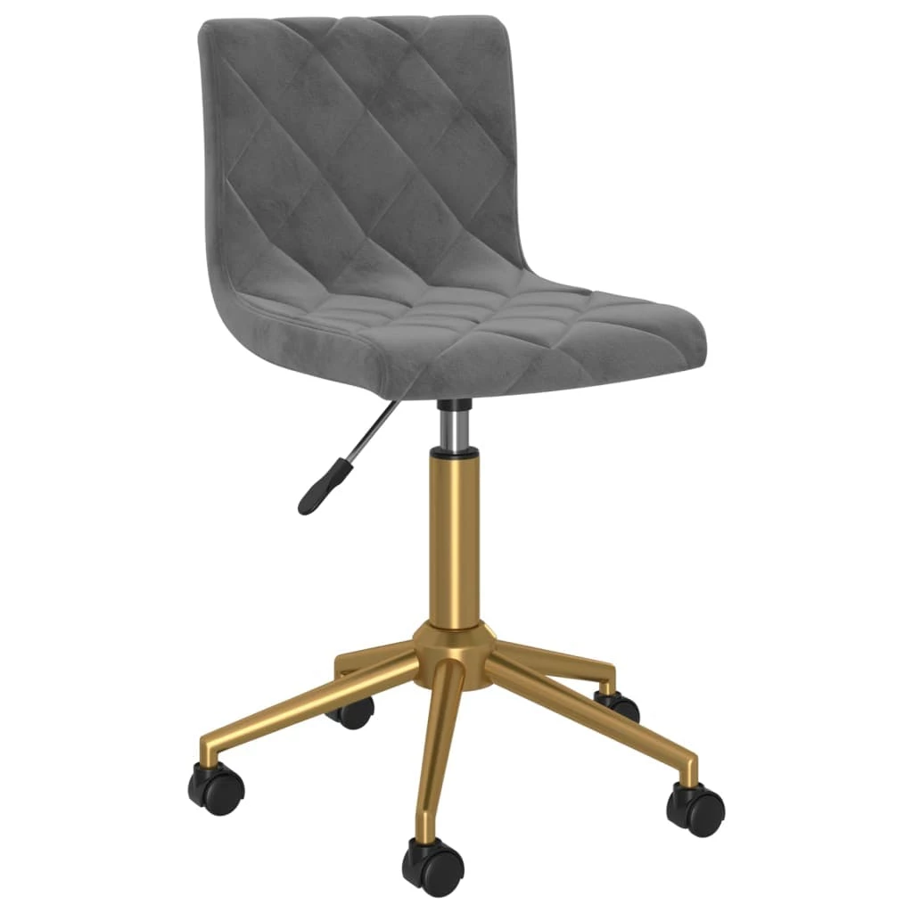 Null VidaXL Esszimmerstuhl Drehbar Dunkelgrau Samt – Bild 5