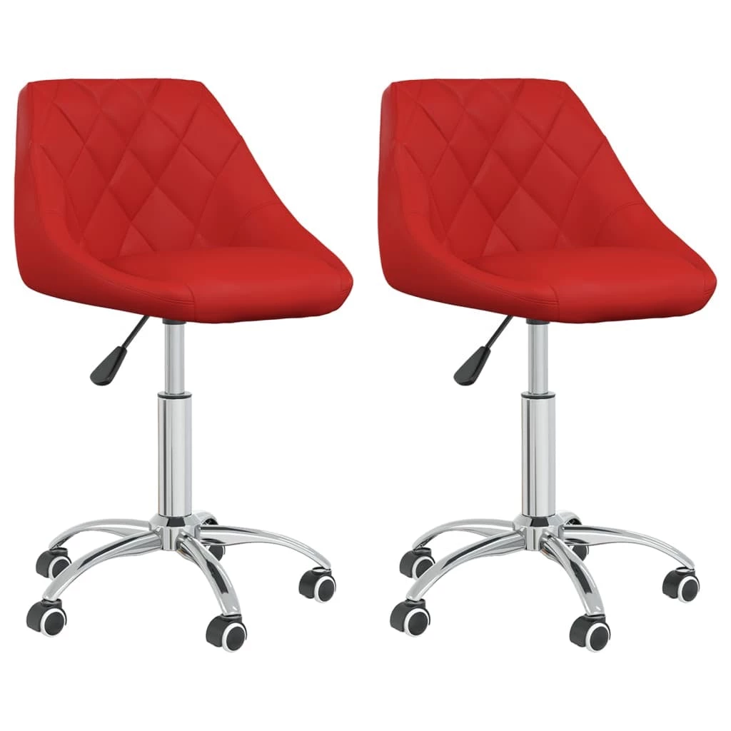 Null VidaXL Esszimmerstühle 2 Stk. Drehbar Weinrot Kunstleder – Bild 4