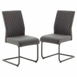 Null Raburg 2er-Set Esszimmerstuhl ASTI In ANTHRAZIT, Feingewebe, Gestell SCHWARZ
