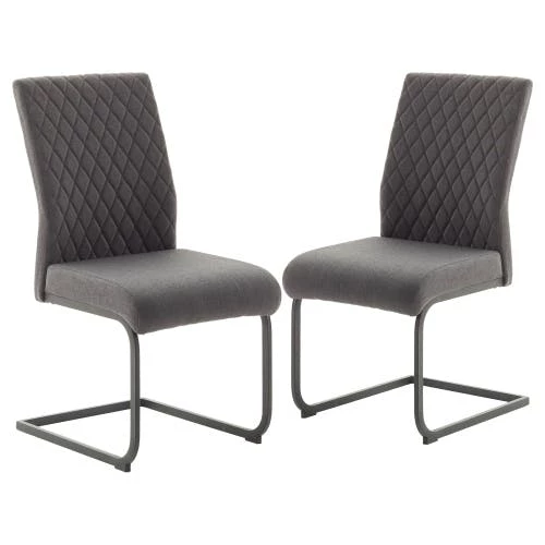 Null Raburg 2er-Set Esszimmerstuhl ASTI In ANTHRAZIT, Feingewebe, Gestell SCHWARZ