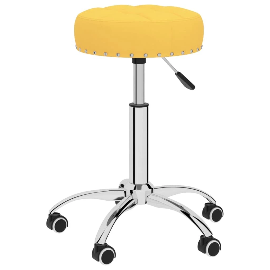 Null VidaXL Esszimmerstühle 2 Stk. Drehbar Senfgelb Stoff – Bild 7