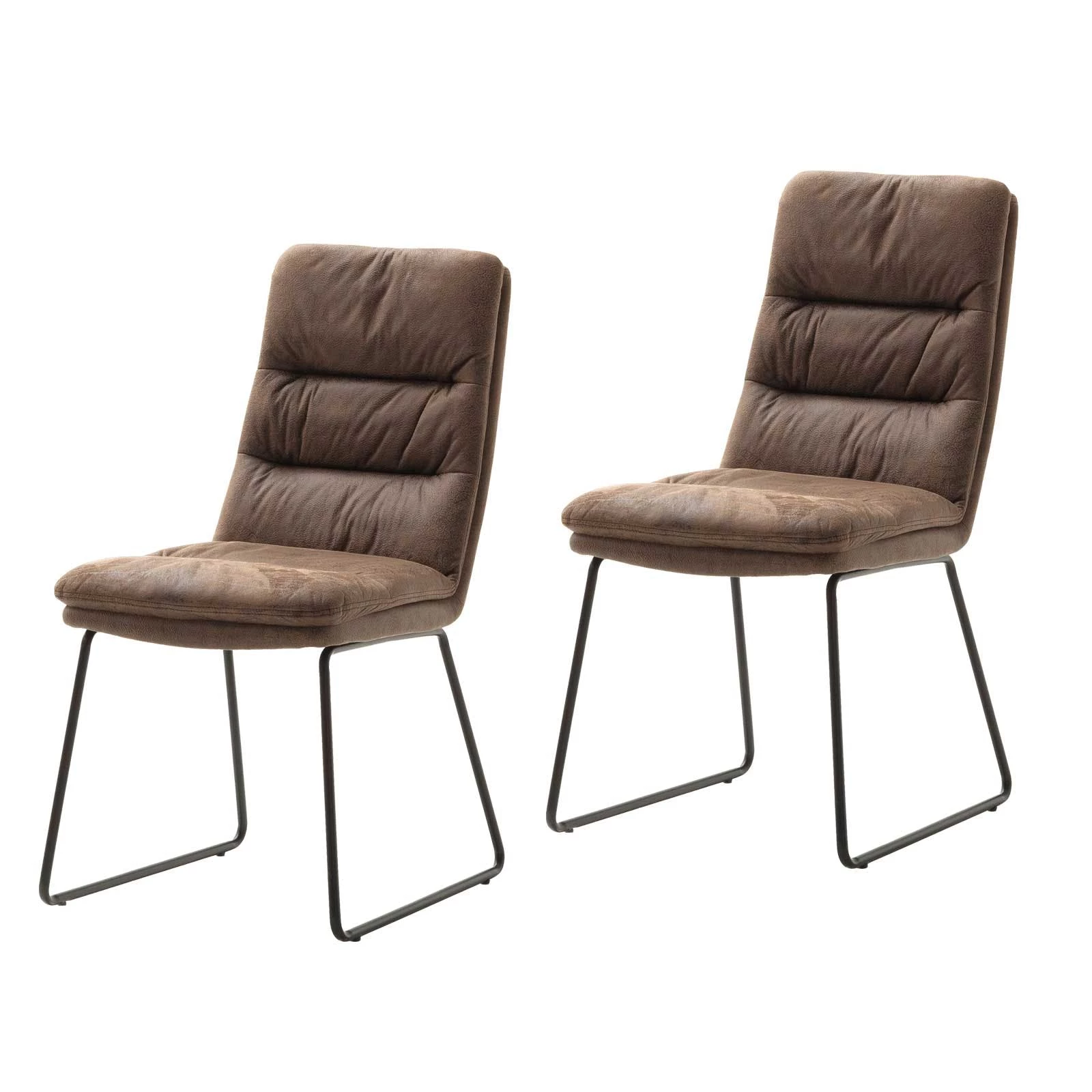 Null Polsterstuhl Fida Mit Armlehnen In Cappuccino 2er Set – Bild 6