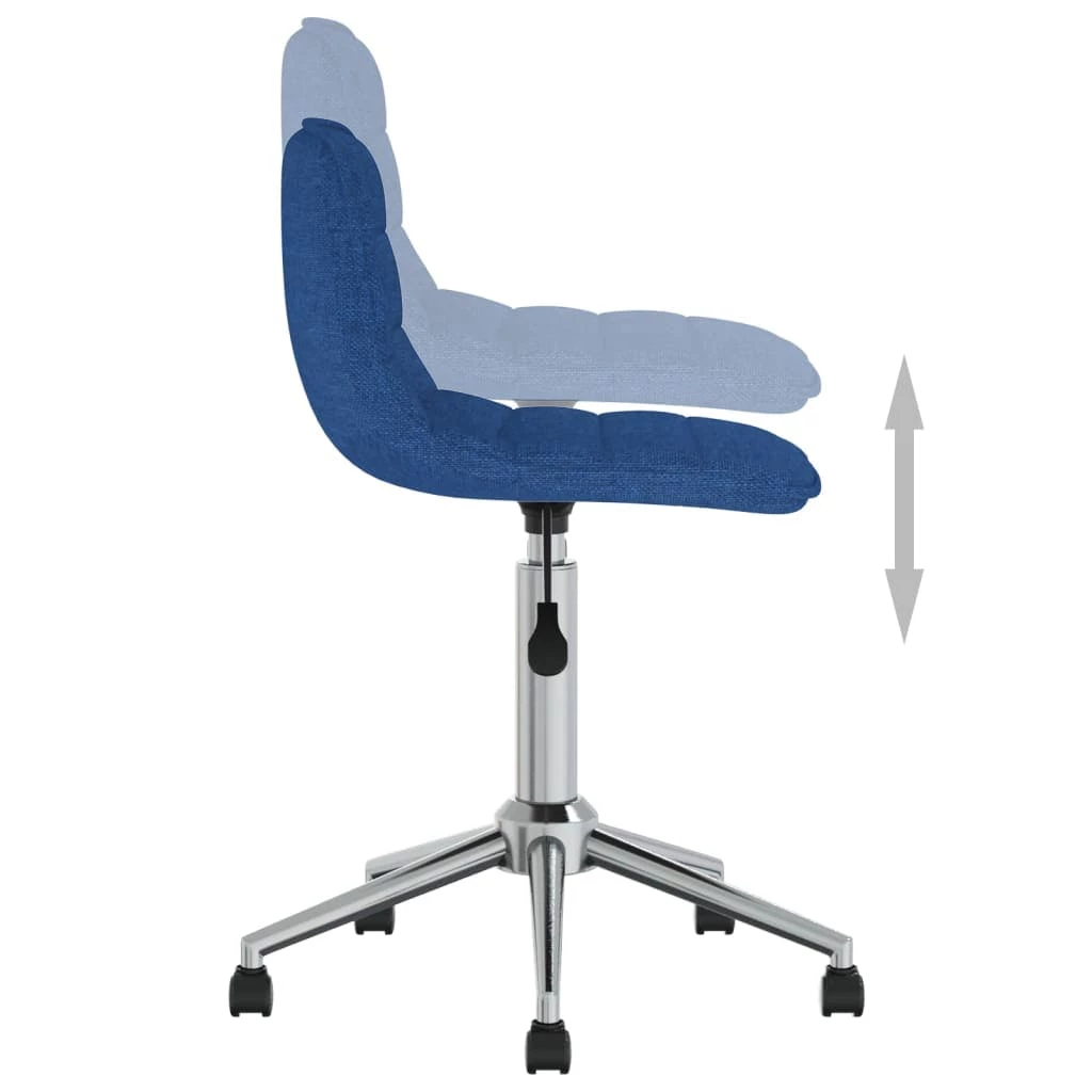 Null VidaXL Esszimmerstühle 2 Stk. Drehbar Blau Stoff – Bild 6