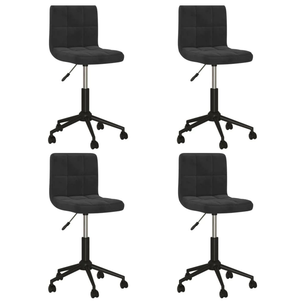 Null VidaXL Esszimmerstühle 4 Stk. Drehbar Schwarz Samt – Bild 4