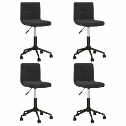 Null VidaXL Esszimmerstühle 4 Stk. Drehbar Schwarz Samt