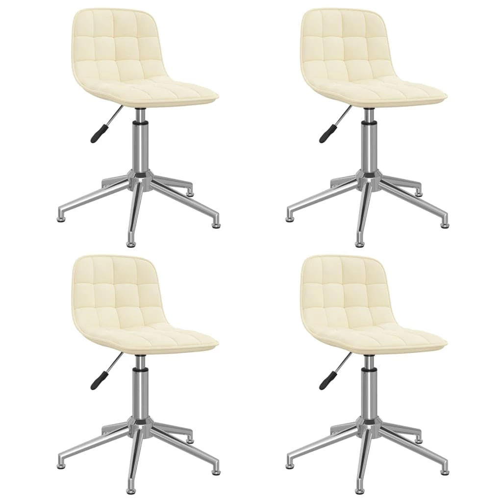 Null VidaXL Esszimmerstühle 4 Stk. Drehbar Creme Stoff