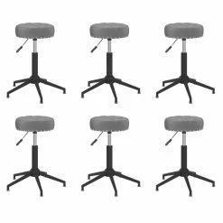 Null VidaXL Esszimmerstühle 6 Stk. Drehbar Dunkelgrau Samt