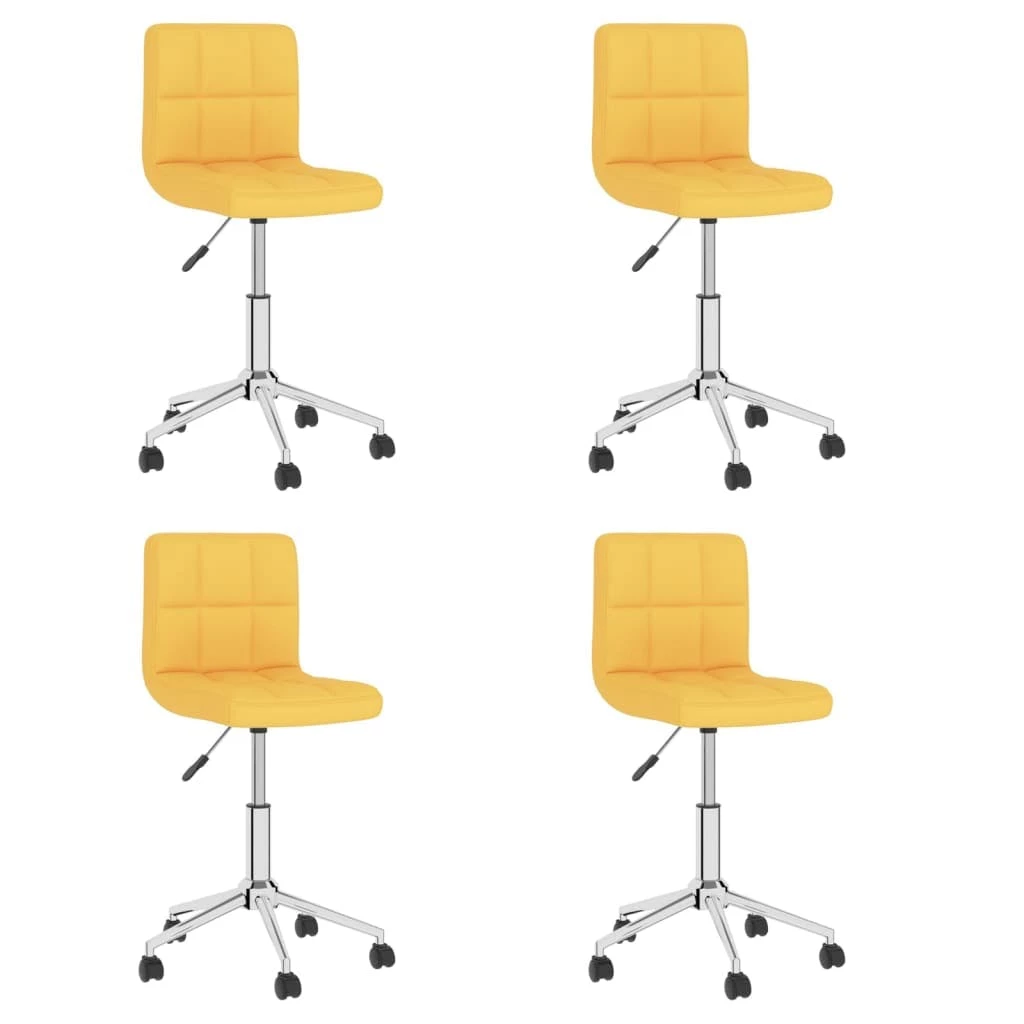 Null VidaXL Esszimmerstühle 4 Stk. Drehbar Senfgelb Stoff