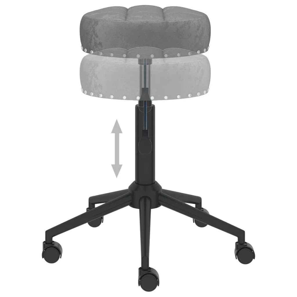 Null VidaXL Essstühle 2 Stk. Drehbar Dunkelgrau Samt – Bild 7