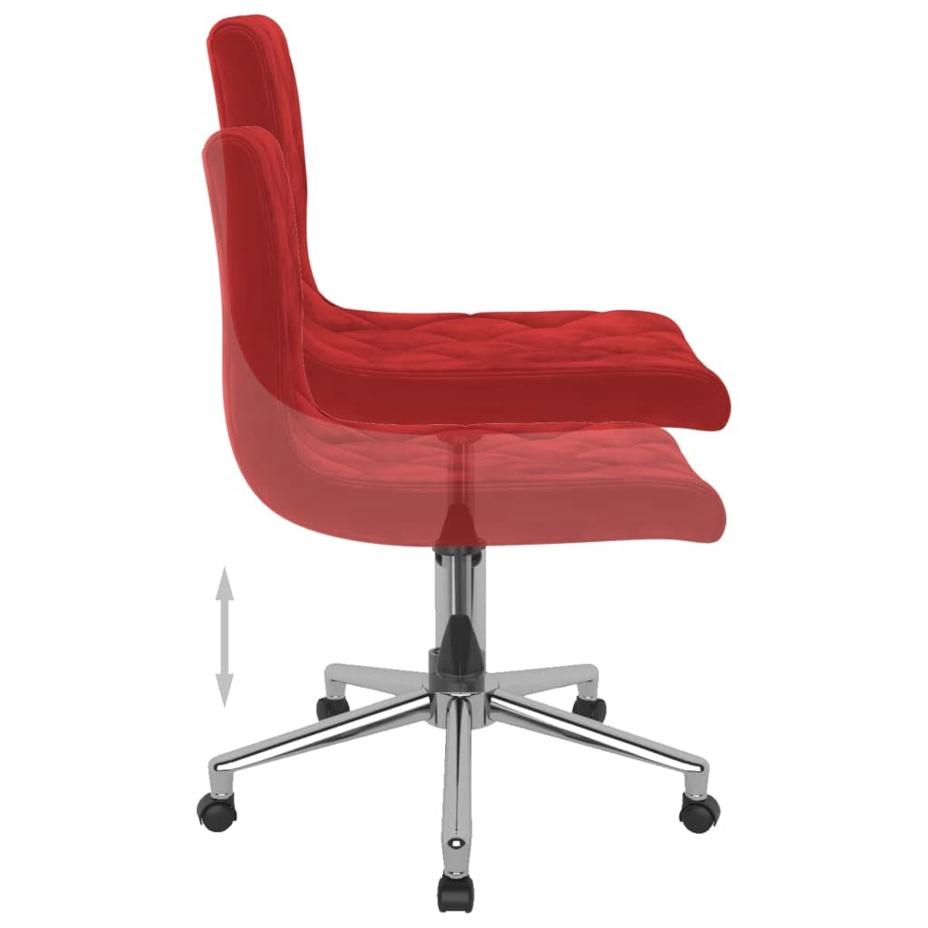 Null VidaXL Esszimmerstühle 2 Stk. Drehbar Weinrot Samt – Bild 7