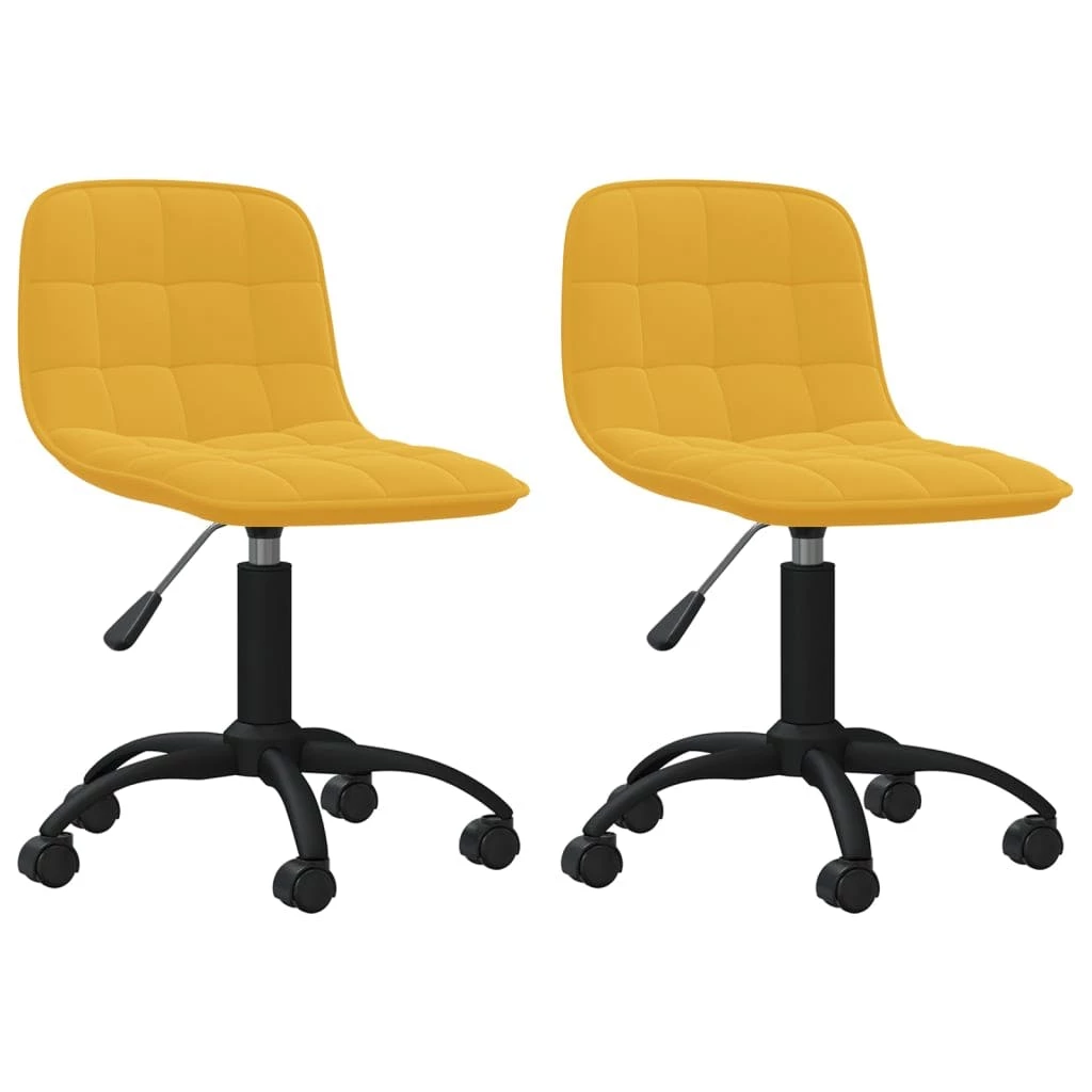 Null VidaXL Esszimmerstühle 4 Stk. Drehbar Senfgelb Samt – Bild 4