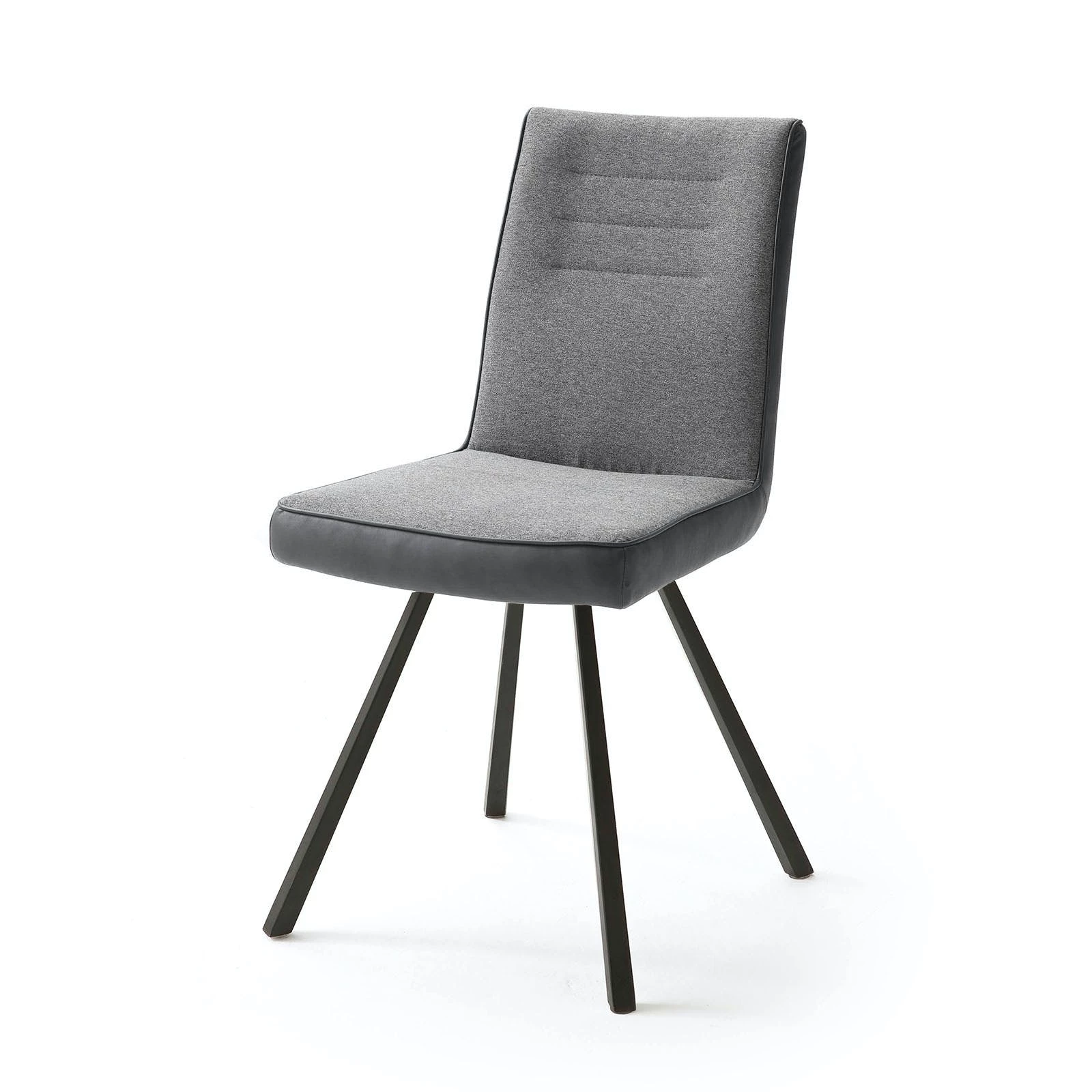 Null Stuhl Alessia E Grau Im 2er Set 4-Fuß Gestell Rund Konisch Anthrazit – Bild 3