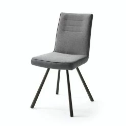 Null Stuhl Alessia E Grau Im 2er Set 4-Fuß Gestell Eckig Konisch Anthrazit