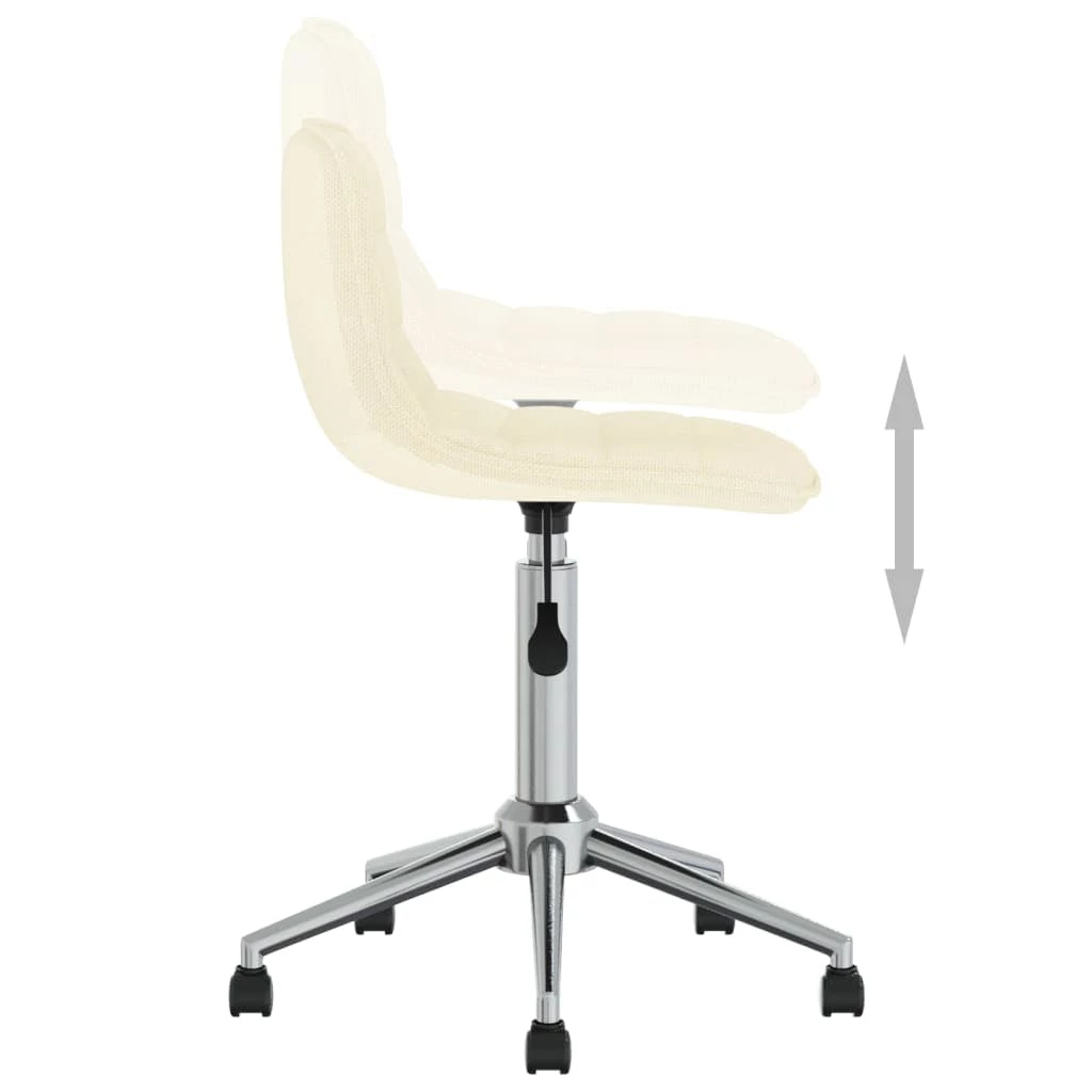 Null VidaXL Esszimmerstühle 2 Stk. Drehbar Creme Stoff – Bild 6