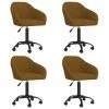 Null VidaXL Esszimmerstühle 4 Stk. Drehbar Braun Samt