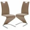 Null Raburg 2er-Set Esszimmerstuhl AMADO In CAPPUCCINO, Kunstleder, Gestell CHROME