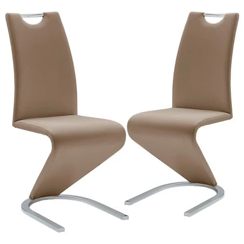 Null Raburg 2er-Set Esszimmerstuhl AMADO In GRAU, Kunstleder, Gestell CHROME – Bild 5