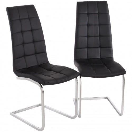 Null Raburg 2er Set Esszimmerstuhl LEONARDO In ROSSO-ROT - Gepolsterter, Gesteppter Freischwinger Aus Kunstleder, Gestell In Chrom, Italienisches Design – Bild 2