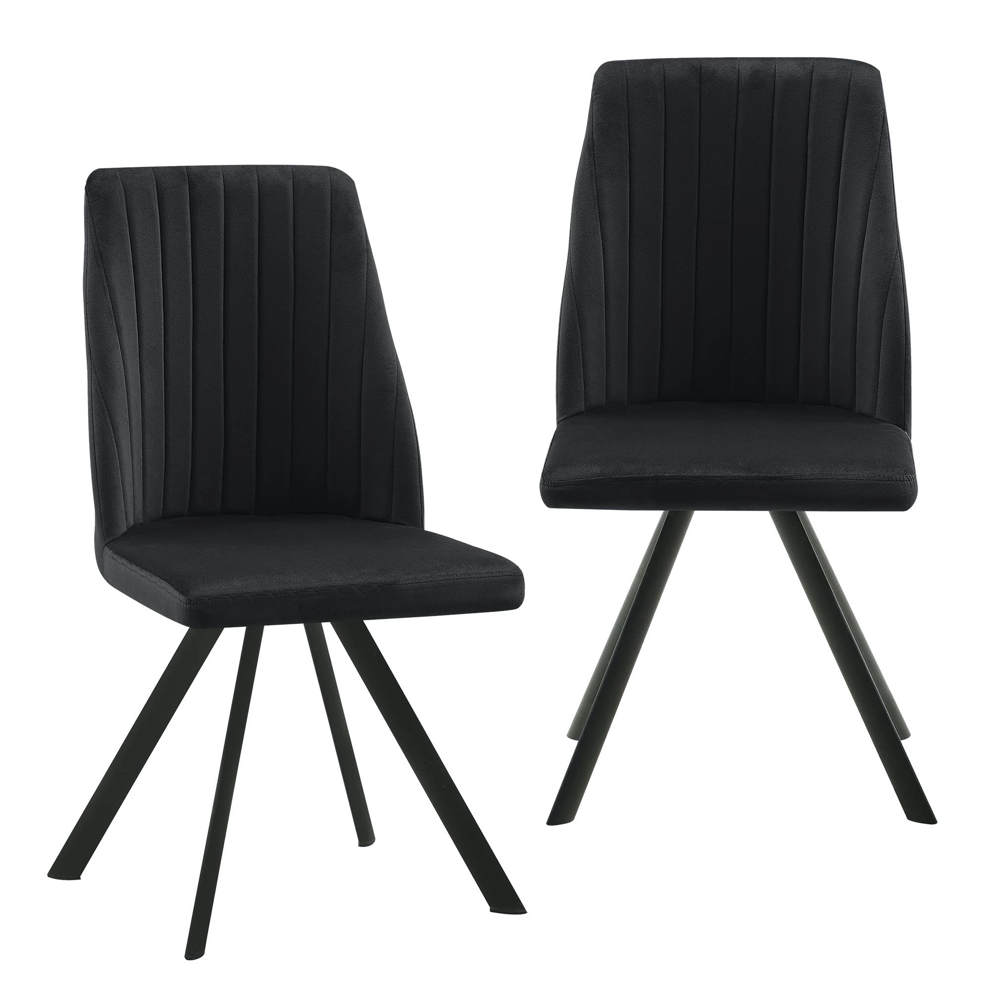 Null Esszimmerstühle Küchenstuhl Polsterstuhl Design Stuhl Mit Rückenlehne, Mit Sitzfläche Aus Samt, Gestell Aus Metall 3 St. Bordeaux – Bild 4