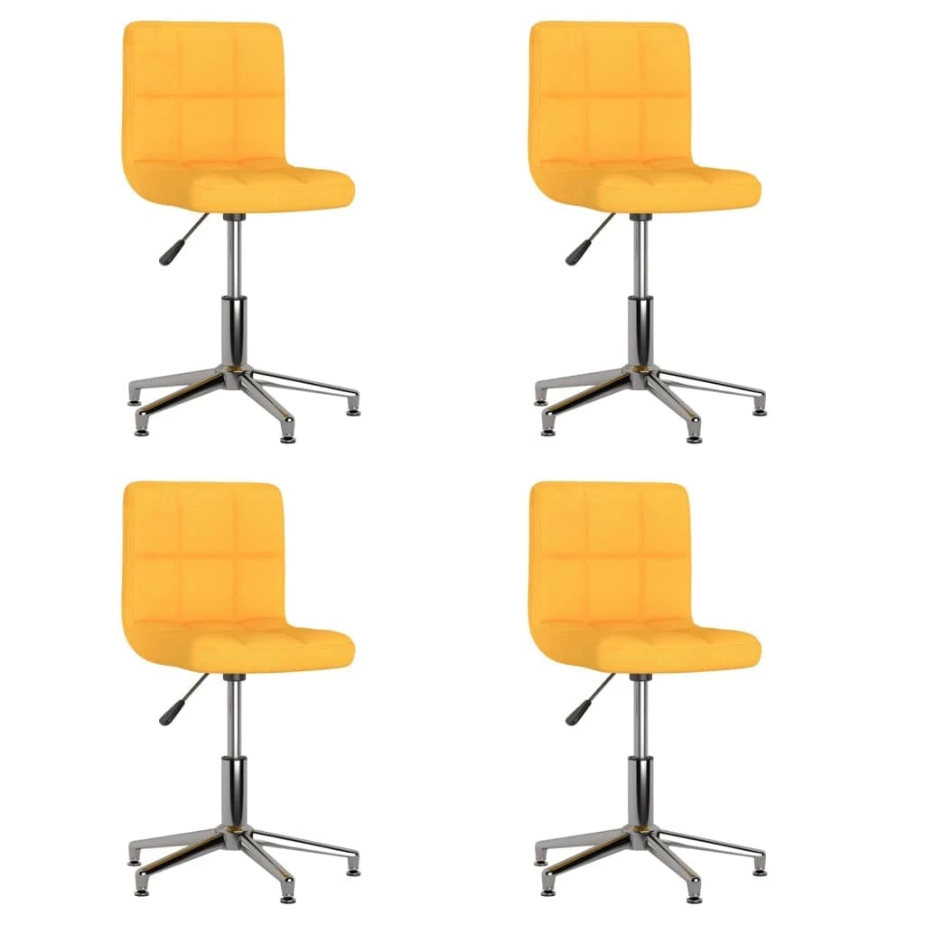 Null VidaXL Esszimmerstühle 4 Stk. Drehbar Senfgelb Stoff – Bild 2