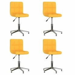 Null VidaXL Esszimmerstühle 4 Stk. Drehbar Senfgelb Stoff