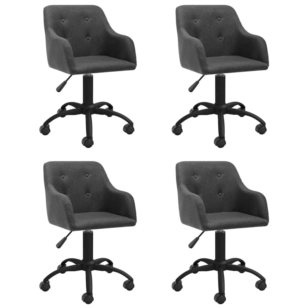 Null VidaXL Esszimmerstühle 4 Stk. Drehbar Dunkelgrau Stoff