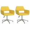 Null VidaXL Esszimmerstühle 2 Stk. Drehbar Gelb Stoff
