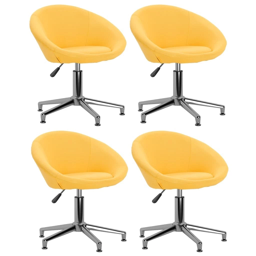 Null VidaXL Esszimmerstühle 4 Stk. Drehbar Gelb Stoff