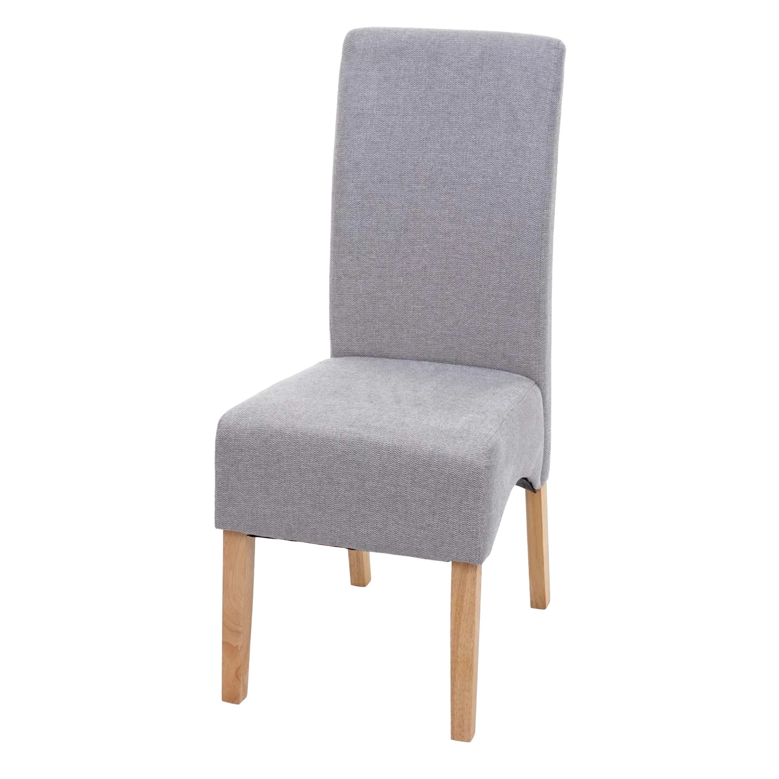 Null Esszimmerstuhl Latina, Küchenstuhl Stuhl, Stoff/Textil ~ Hellgrau, Helle Beine