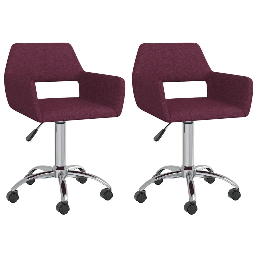 Null VidaXL Esszimmerstühle 2 Stk. Drehbar Lila Stoff – Bild 3