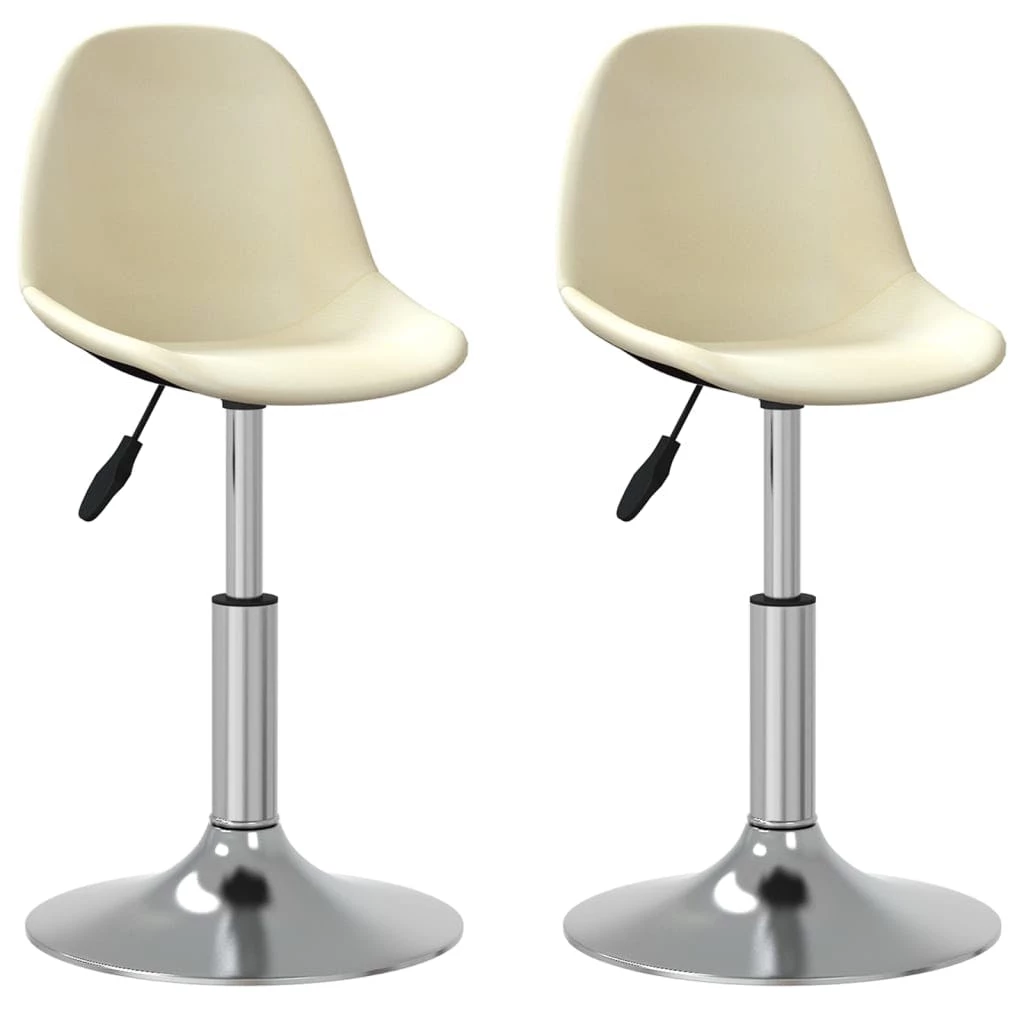 Null VidaXL Esszimmerstühle 2 Stk. Drehbar Creme Stoff – Bild 4