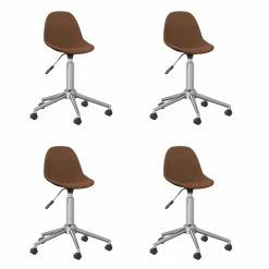 Null VidaXL Esszimmerstühle 4 Stk. Drehbar Braun Stoff