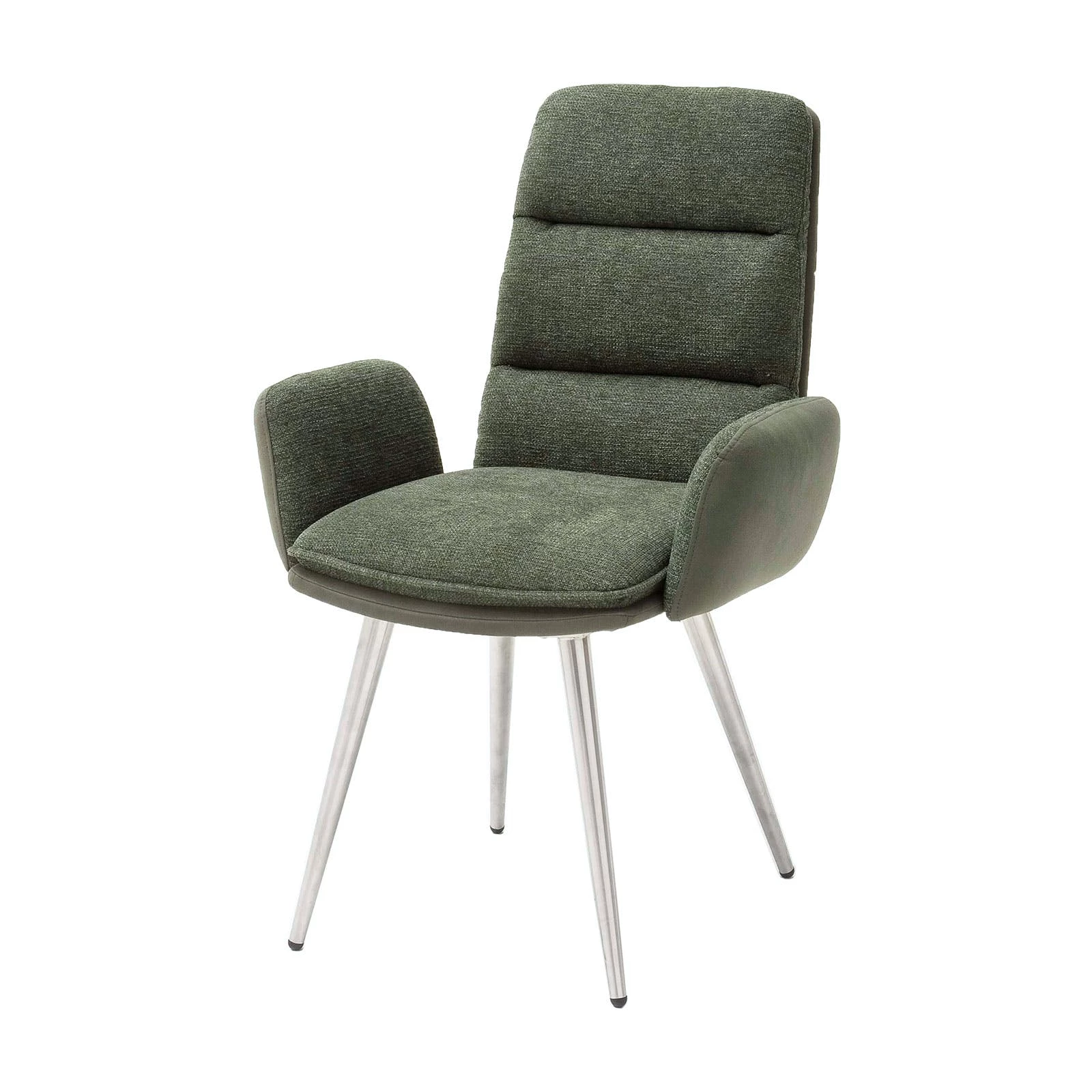Null Polsterstuhl Fida Mit Armlehnen In Olive 2er Set