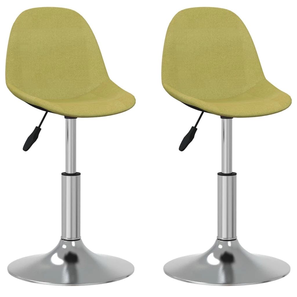Null VidaXL Esszimmerstühle 2 Stk. Drehbar Grün Stoff – Bild 3