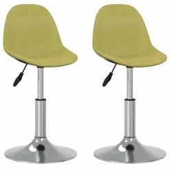 Null VidaXL Esszimmerstühle 2 Stk. Drehbar Grün Stoff