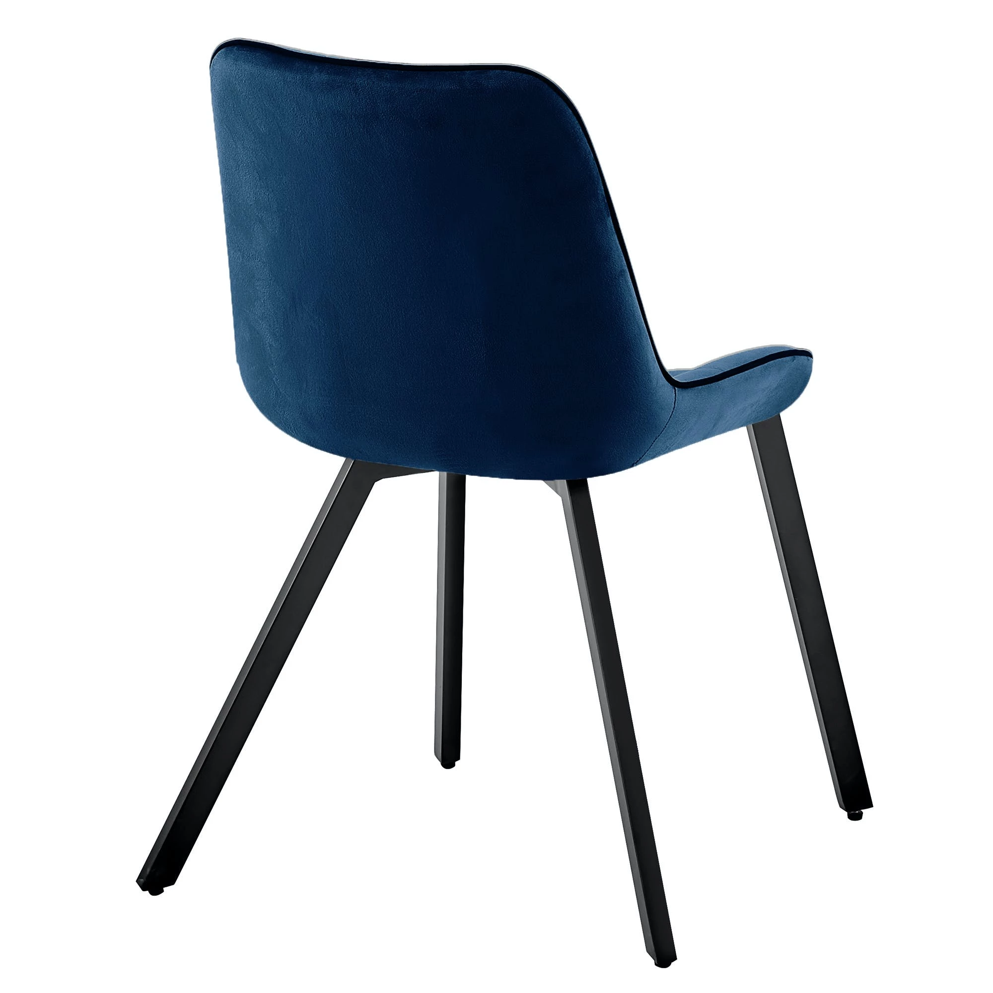 Null Samtstühle Stoffstühle Polsterstuhl Esszimmerstühle Küchenstühle Aus Samt Metallbeine 1 St. Dunkelblau – Bild 3