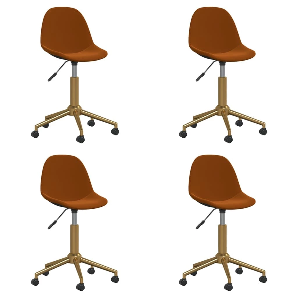 Null VidaXL Esszimmerstühle 4 Stk. Drehbar Braun Samt – Bild 5