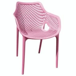 Null Gartensessel Gartenstuhl Kunststoff Stapelstuhl Armlehne Küchenstuhl Bistrostuhl 1 St. Rosa
