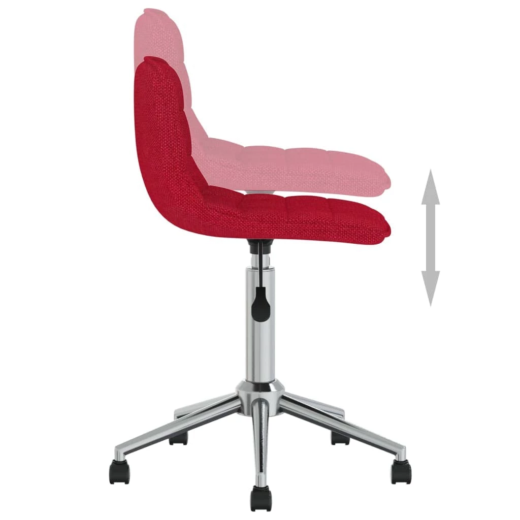 Null VidaXL Esszimmerstuhl Drehbar Weinrot Stoff – Bild 7