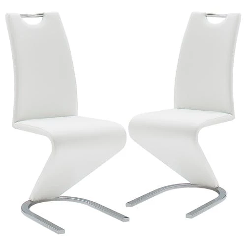 Null Raburg 2er Set Esszimmerstuhl LEONARDO In ROSSO-ROT - Gepolsterter, Gesteppter Freischwinger Aus Kunstleder, Gestell In Chrom, Italienisches Design – Bild 5