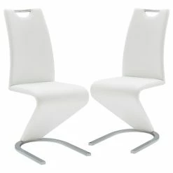 Null Raburg 2er-Set Esszimmerstuhl AMADO In WEIß, Kunstleder, Gestell CHROME