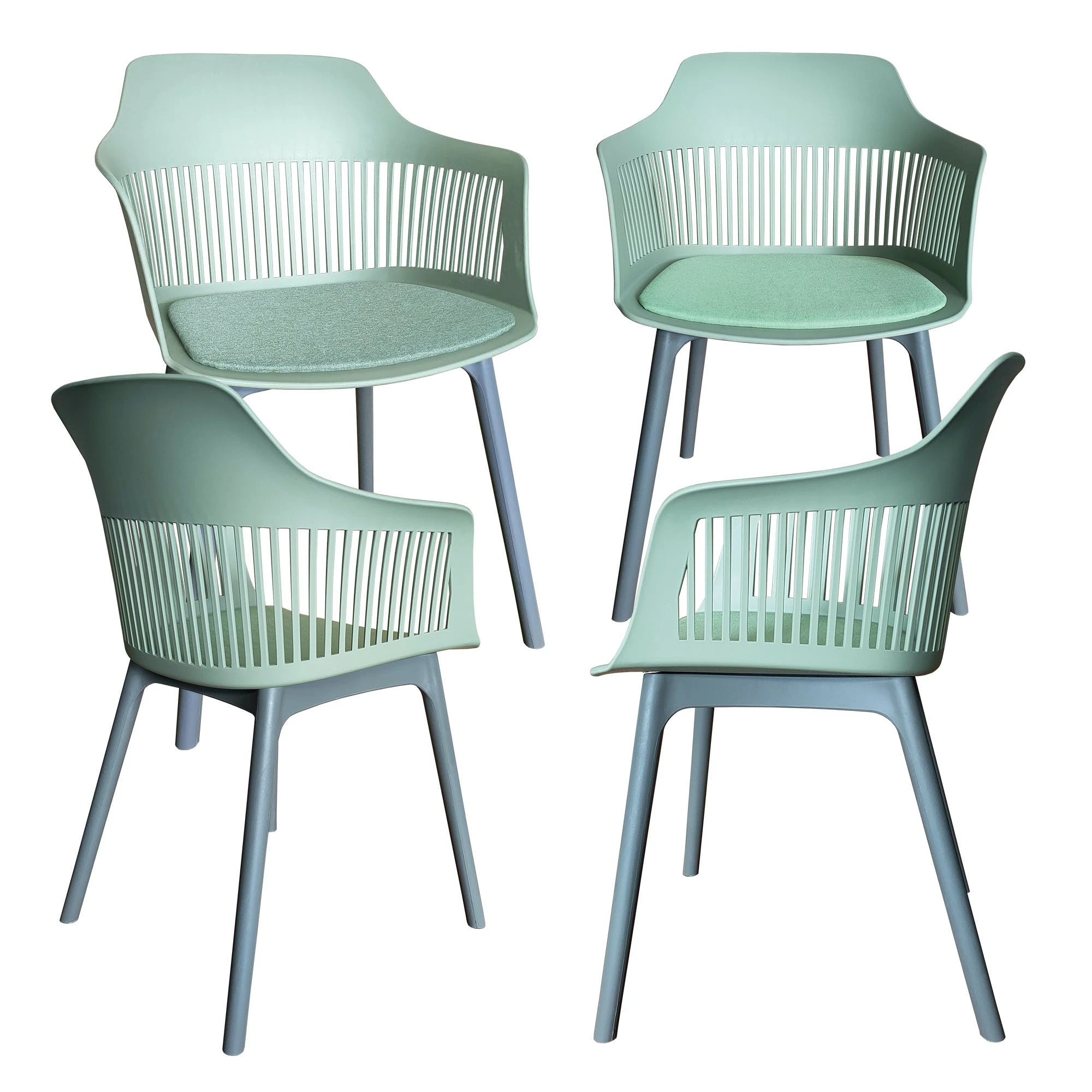 Null Trisens Moderner Gartenstuhl In Eleganter Optik - Bequeme Esszimmerstühle Pflegeleichte Terrassenmöbel Für Den Außen- Und Innenbereich 2 St. Grau – Bild 3