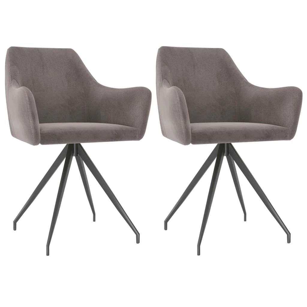 Null VidaXL Esszimmerstühle 2 Stk. Hellgrau Samt – Bild 2