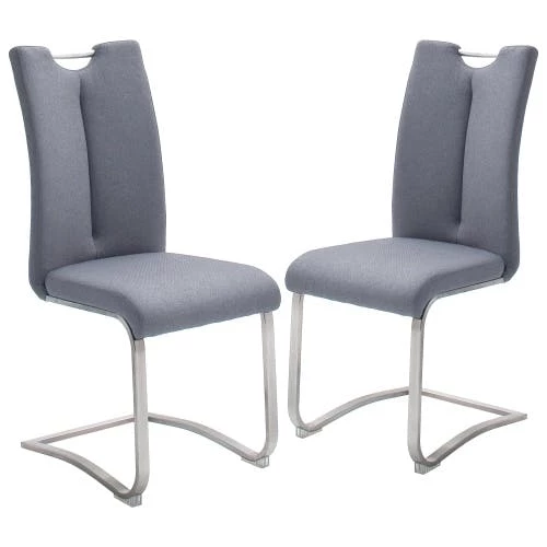 Null Raburg 2er-Set Esszimmerstuhl ARTOS XL In ANTHRAZIT, Feingewebe, Gestell In SILBER – Bild 2