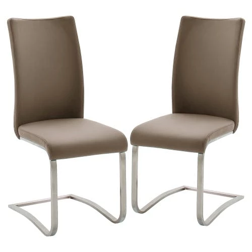 Null Raburg 2er-Set Esszimmerstuhl ARCO In WEIß, Kunstleder, Gestell SILBER – Bild 4