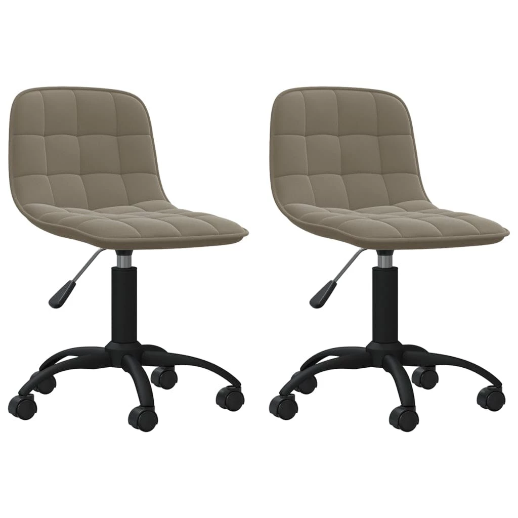 Null VidaXL Esszimmerstühle 2 Stk. Drehbar Hellgrau Samt – Bild 4